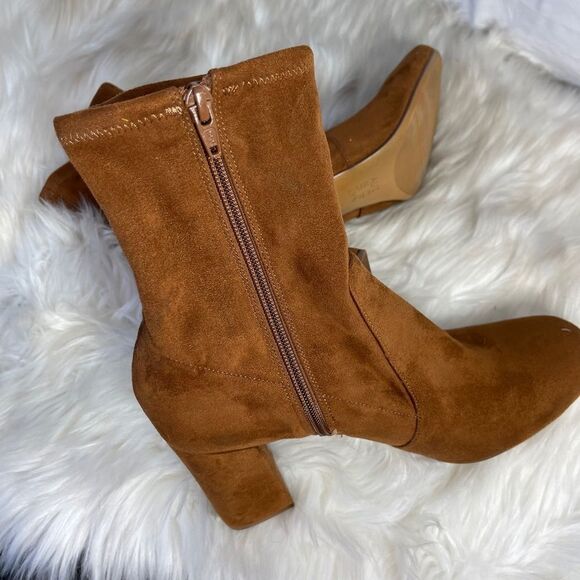 Naturalizer Rebecca Rust Vegan Suede Sock Booties Sz 11 - Picture 4 of 6